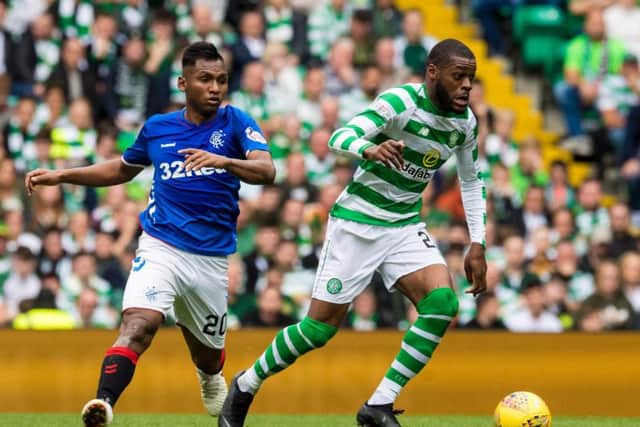 Olivier Ntcham in action against Rangers. Picture: SNS