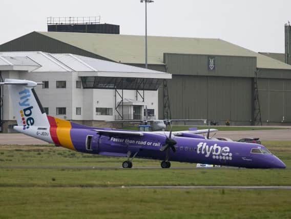 The pilot was forced to land without nose gear. Picture: PA