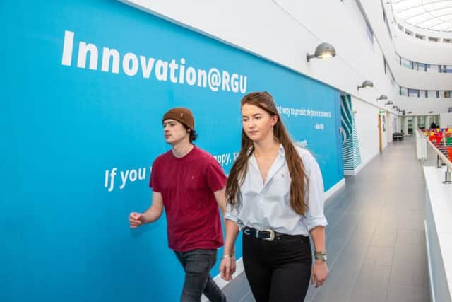 Innovation wall at Robert Gordon University