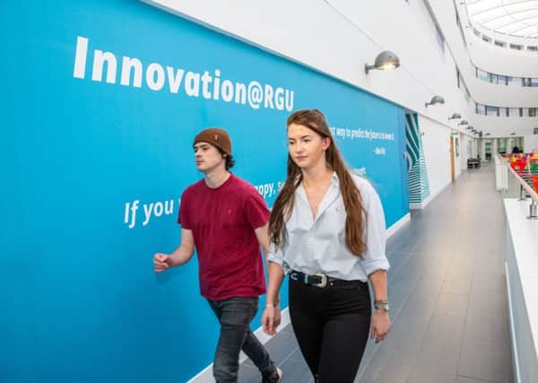 Innovation wall at Robert Gordon University