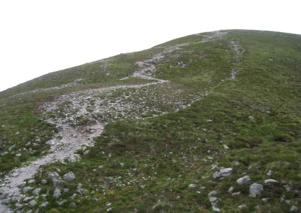 An eroded path on Beinn a' Ghlo in the southern Cairngorms