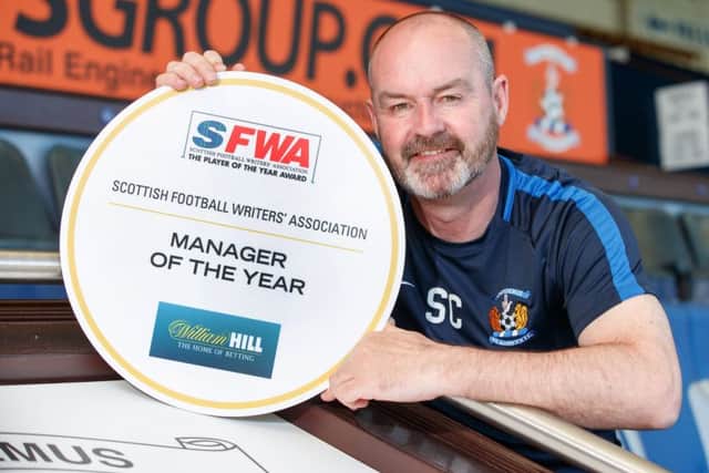 Steve Clarke is the Scottish Football Writers' Association's
manager of the year. Picture: Steve Welsh
