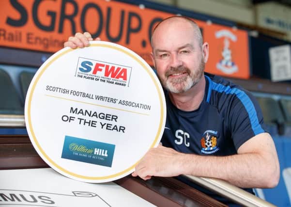 Steve Clarke is the Scottish Football Writers' Association's
manager of the year. Picture: Steve Welsh