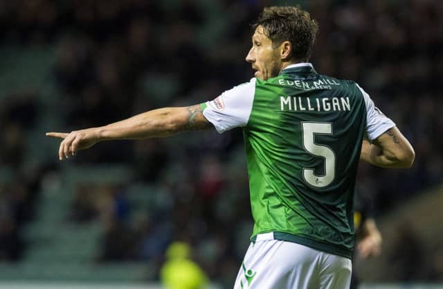 Mark Milligan in action for Hibs. Picture: SNS