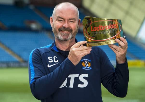 Steve Clarke, the Ladbrokes Premiership Manager of the Season, is this week expected to leave Kilmarnock and accept the job of Scotland boss. Picture: Bill Murray/SNS