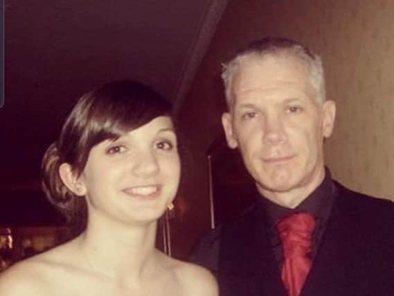 Sara and her late father Derek Wilson, who died aged 47 after suffering from skin cancer. PIC: Contributed.