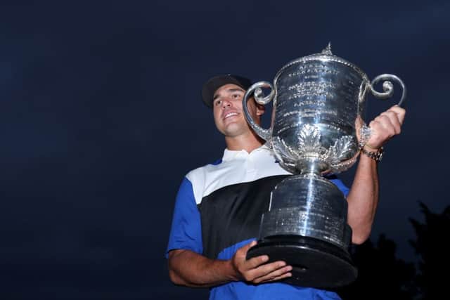 Brooks Koepka with the Wanamaker Trophy after defending his US PGA title. Picture: Warren Little/Getty Images