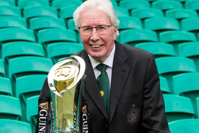 Jim Craig with the Pro14 trophy at Celtic Park. Picture: SNS/SRU