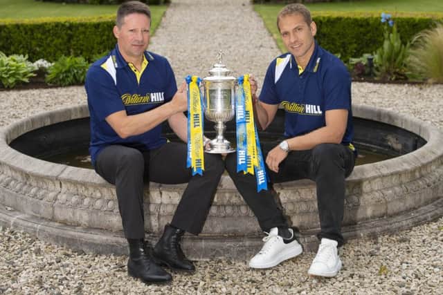 Former Hearts manager Paulo Sergio and ex-Celtic player Stiliyan Petrov at Carlowrie Castle, Kirkliston. Picture: SNS