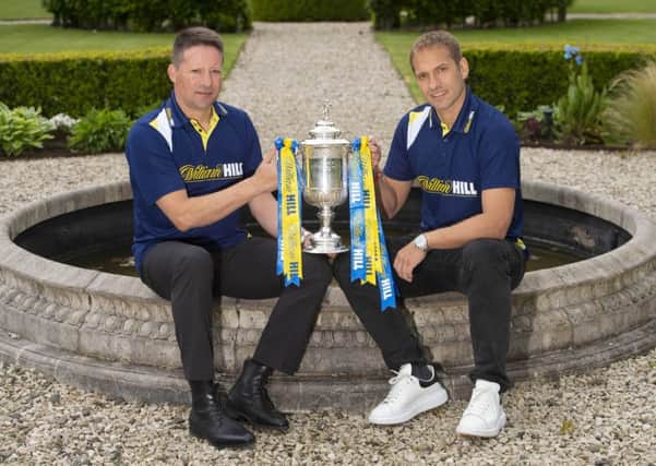 Former Hearts manager Paulo Sergio and ex-Celtic player Stiliyan Petrov at Carlowrie Castle, Kirkliston. Picture: SNS