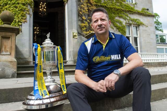 Former Hearts manager Paulo Sergio reacquaints himself with the Scottish Cup, seven years after he led the team to a 5-1 victory over Hibs in the final. Picture: SNS.