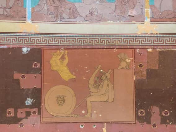 The fresco uncovered in the dining room of Thomson's Holmwood House. PIC: NTS.