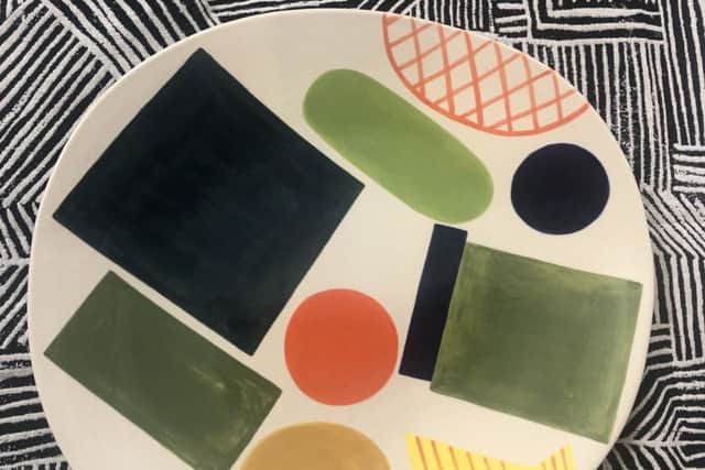Wilson's newer work has taken a more abstract direction, especially in her ceramics and textiles, yet the palette of rural Aberdeenshire is still there as she re-connects with her roots