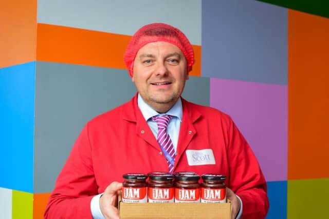 Stephen Currie, commercial director, pictured with some of the companys famous jams. Picture: Julie Howden