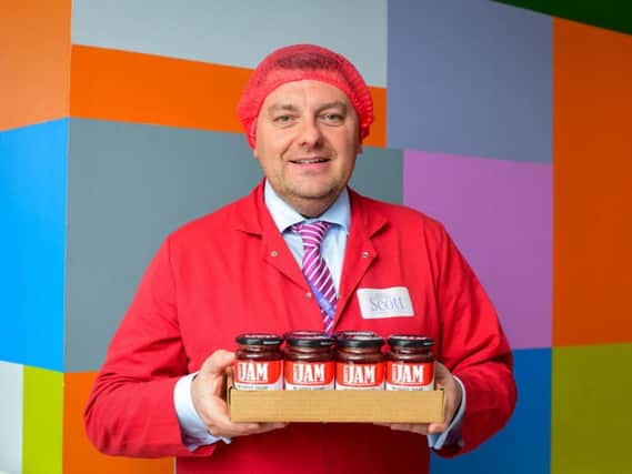 Stephen Currie, commercial director, pictured with some of the companys famous jams. Picture: Julie Howden