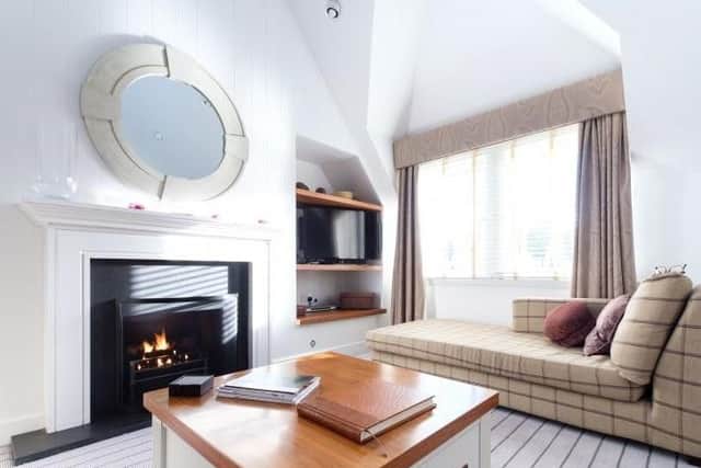 The comfortable, contemporary living room.