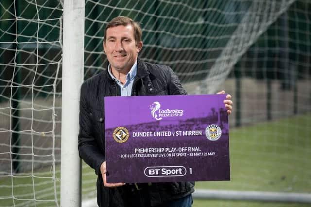Former St Mirren manager Alan Stubbs promotes BT Sports coverage of the play-offs. Picture: Malcolm Cochrane
