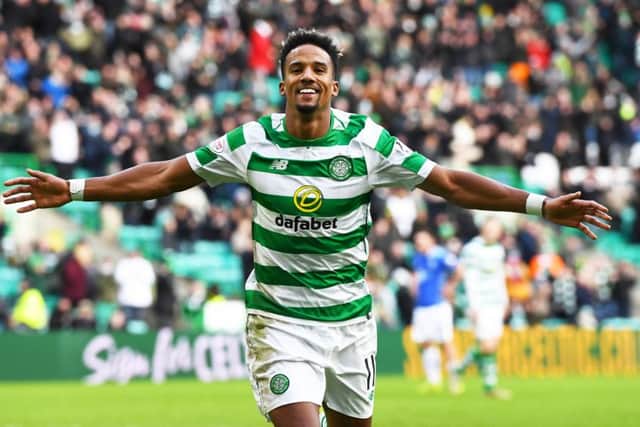 Scott Sinclair celebrates after scoring against St Johnstone in the fifth round. Pic: SNS