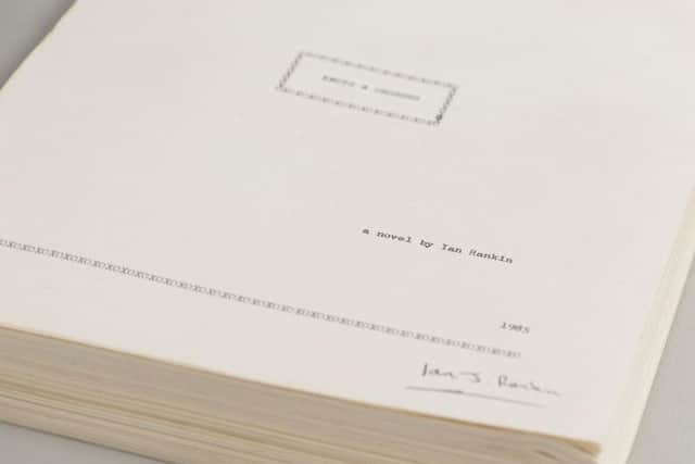 The original manuscript for the first Inspector Rebus novel Knots and Cross is part of the archive Rankin has donated to the National Library.