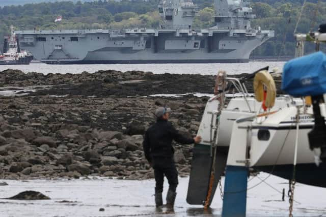 HMS Queen Elizabeth anchored in the Firth of Forth. Picture: PA