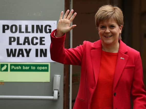 Nicola Sturgeon cast her vote in Glasgow today. Picture: PA
