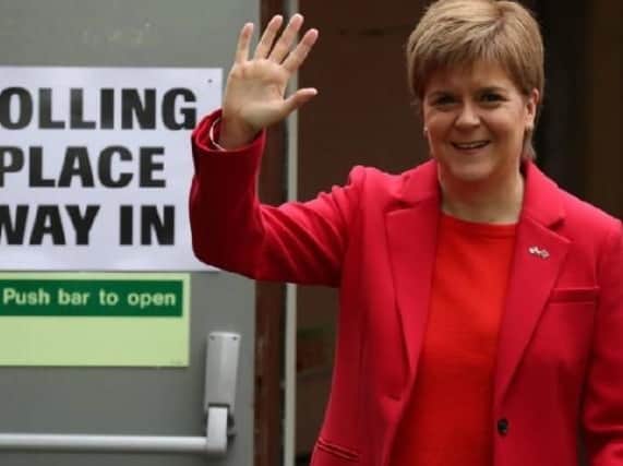 First Minister Nicola Sturgeon casts her vote in European elections