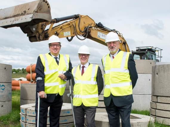 Sir David Murray, chairman of Murray Capital (parent company of Murray Estates); Kevin Stewart MSP, Scottish Government housing minister; Cllr Neil Crooks, Fife Council. Picture: Ian Jacobs