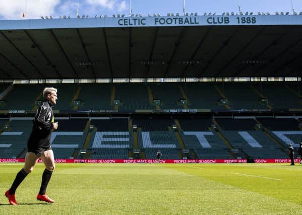 Glasgow Warriors' Stuart Hogg trains at Celtic Park. Picture: SNS