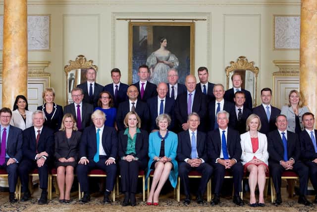 Handout photo issued by Downing Street of members of Prime Minister Theresa May's Cabinet when it first convened in 2016. Picture: PA Wire