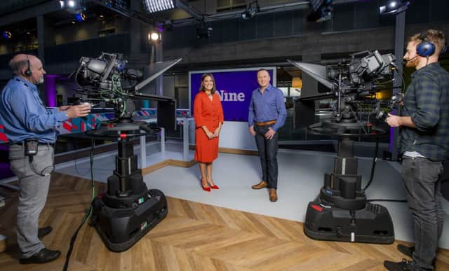 On the set of news flagship The Nine. Picture: Alan Peebles/BBC