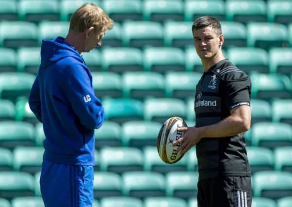 Leinster head coach Leo Cullen, left, speaks to Johnny Sexton. Picture: Bill Murray/SNS