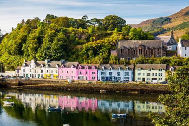 The Isle of Skye is famous for its natural beauty and the village of Portree, the capital of the island, is no exception. Originally a fishing village, Portree is surrounded by rolling hills and overlooks a beautiful loch.