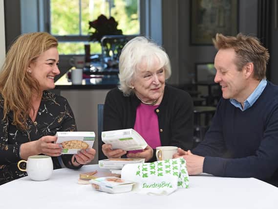 Parsley Box founders Adrienne and Gordon MacAulay with Gordon's mother, who inspired the idea for the company. Picture: Neil Hanna.