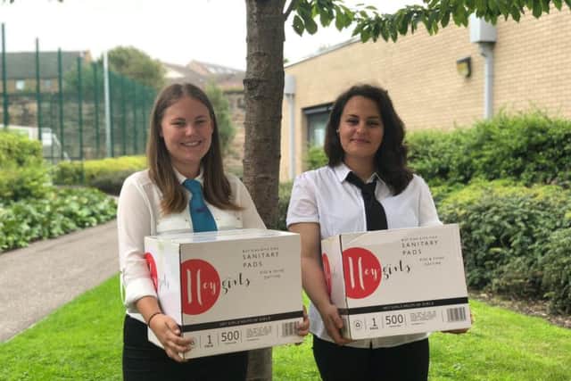 Pupils from Edinburghs Tynecastle High School with Hey Girls products, a social enterprise which as benefitted from Just Enterprise support. Picture: Contributed