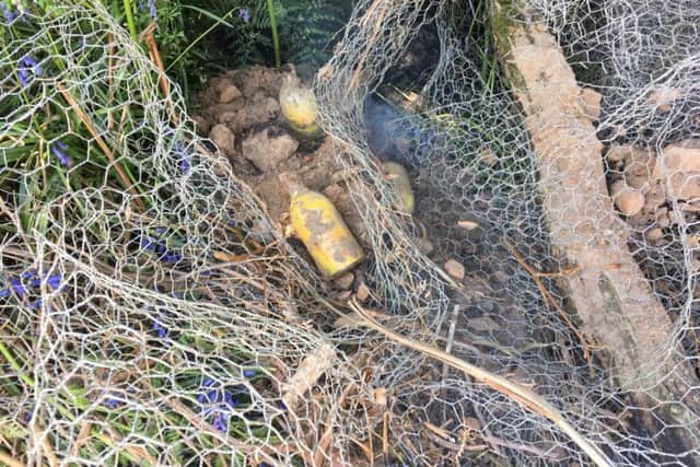 This is one of the Second World War grenades discovered by a team from SP Energy Networks