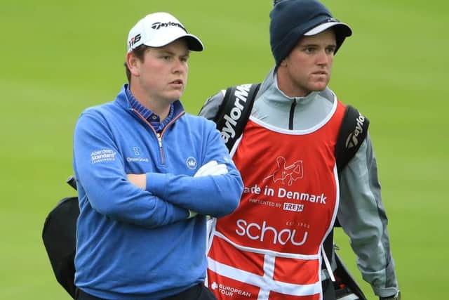 Bob Macintyre walks down the first hole during the second round of the Made in Denmark at Himmerland Golf & Spa Resort. Picture: Getty