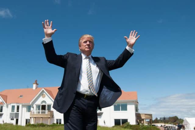 Donald Trump at his Turnberry hotel and golf resort in South Ayrshire. Picture: John Devlin