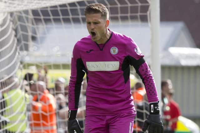 St Mirren keeper Vaclav Hladky celebrates during the penalty shoot-out. Picture: Jeff Holmes/PA Wire
