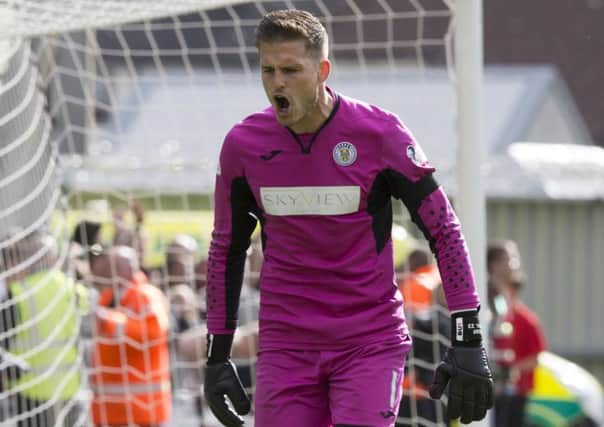 St Mirren keeper Vaclav Hladky celebrates during the penalty shoot-out. Picture: Jeff Holmes/PA Wire