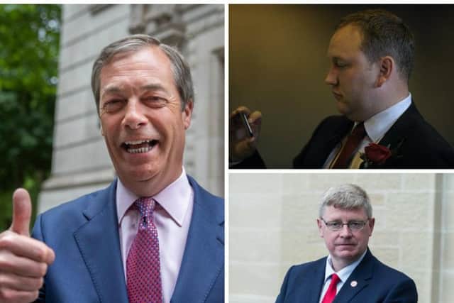 Scottish Labour MPs Ian Murray (top right) and Martin Whitfield (bottom right) say Jeremy Corbyn's EU 'mess' of an election campaign handed Nigel Farage's Brexit Party victory.
