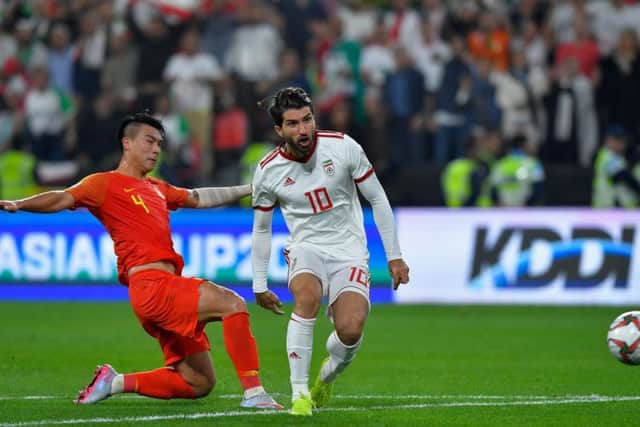 Karim Ansarifard in action for Iran against China in the 2019 AFC Asian Cup