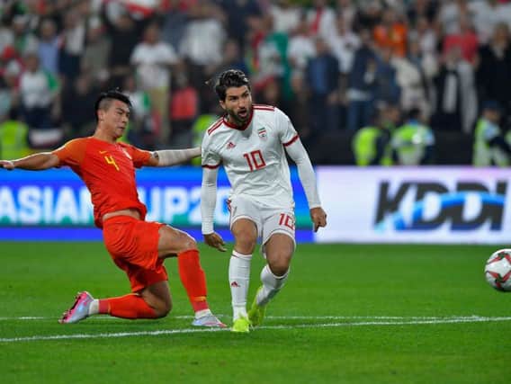 Karim Ansarifard in action for Iran against China in the 2019 AFC Asian Cup