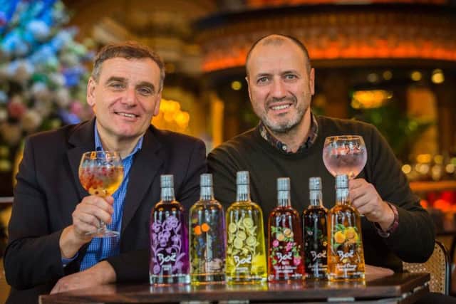 From left: Boe Gin directors Andrew Richardson and Carlo Valente toast to sales success. Picture: Chris Watt