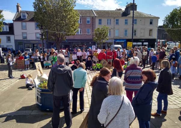 Extinction Rebellion Bute's first demonstration, held in Guildford Square, Rothesay.