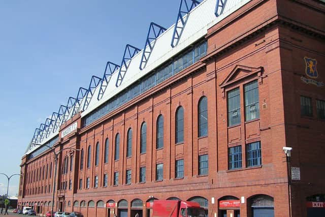 The red-bricked frontage of the Bill Struth stand at Ibrox is one of the few Leitch designs to acquire listed-status