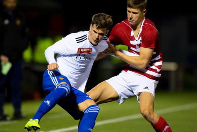 Stanger played his part as Accies beat Basel in the Uefa Youth League this season. Picture: SNS