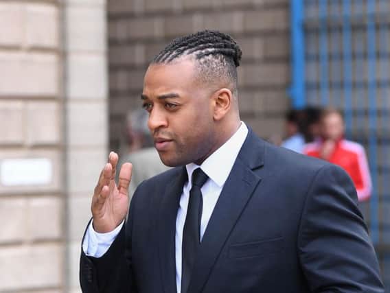 Oritse Williams leave court after being found not guilty. Picture: PA