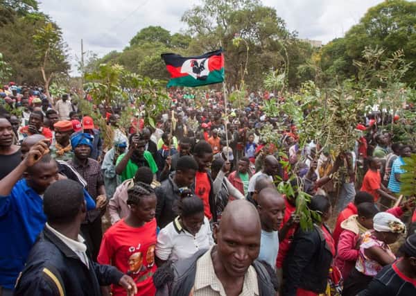 Supporters of the Malawi Congress Party leader Lazarus Chakwera protest against the re-election of President Peter Mutharika. Picture: AFP/Getty