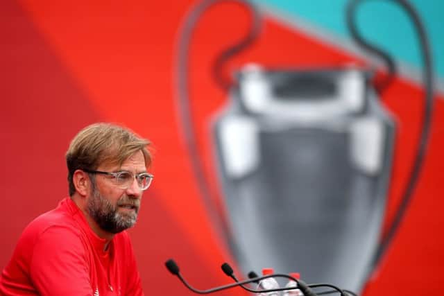 Jurgen Klopp speaks to the media about this weekends Champions League final against Spurs. Picture: PA.
