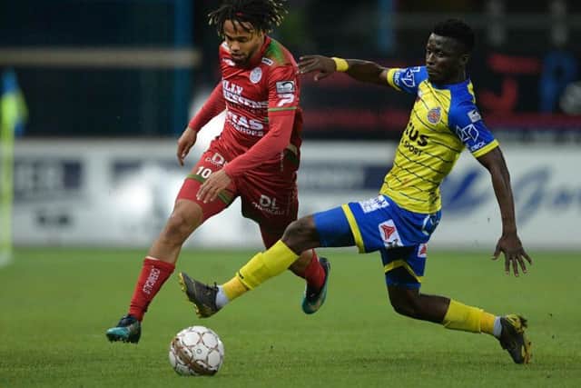 Theo Bongonda in action for Zulte Waregem against Waasland-Beveren